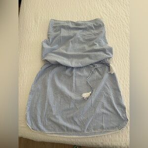 Madison Matthews seersucker strapless dress size medium